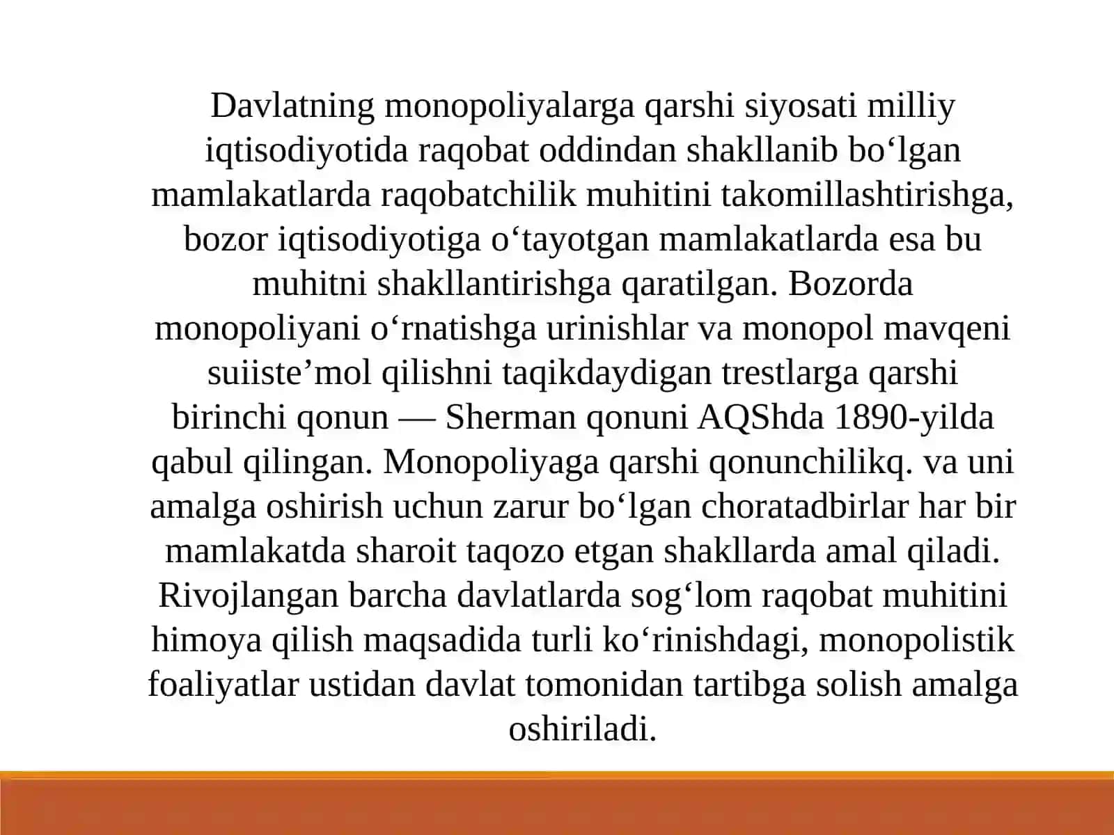 Monopoliyaga qarshi siyosat 3