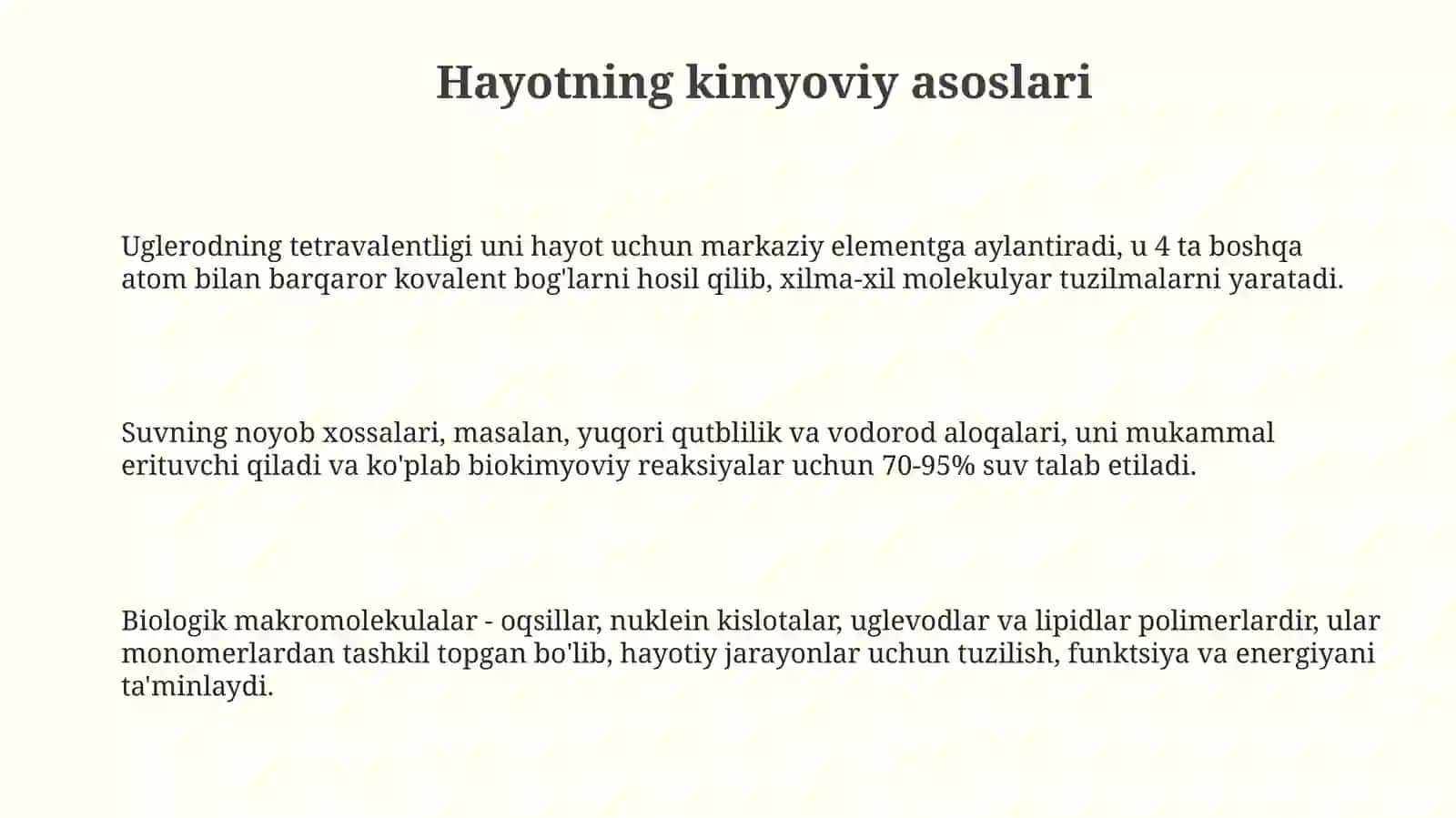Kimyo-hayot asosi 3