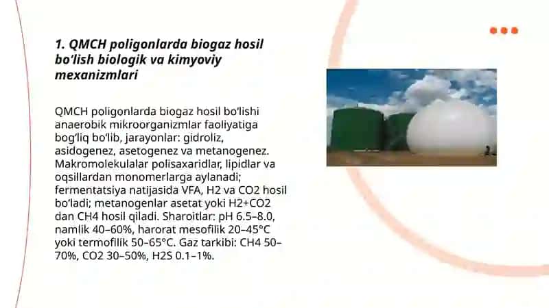 QMCH poligonlardan biogaz olish 3