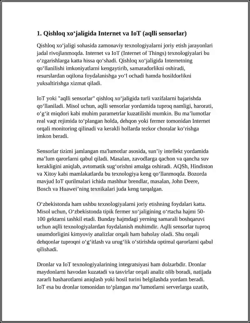 Qishloq xo‘jaligida Internet va IoT 3