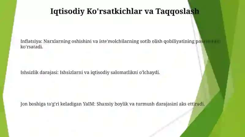 Iqtisodiy Ko'rsatkichlar va O'lchovlar 3