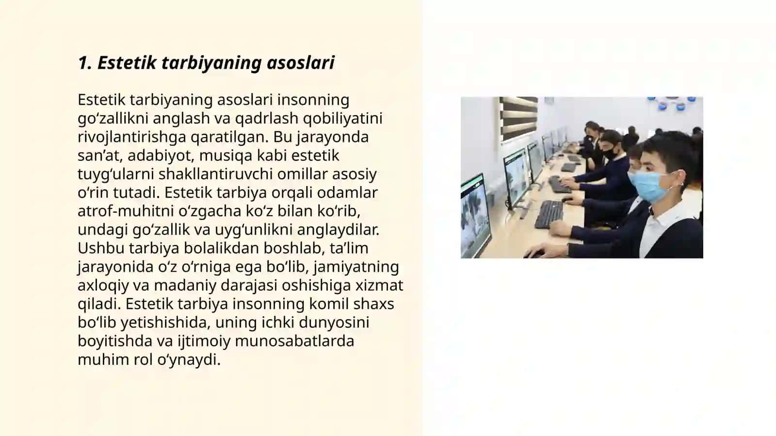 Estetik tarbiyaning turlari va yo'nalishlari 3