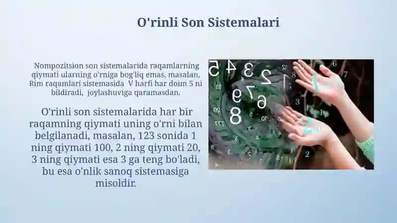 O'rinli Son Sistemalari 3
