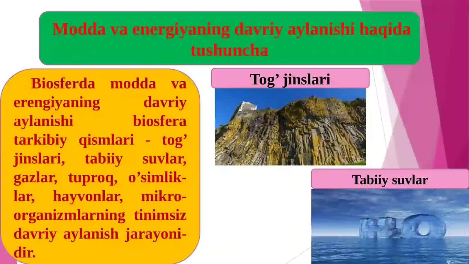BIOSFERADA MODDA VA ENERGIYANING DAVRIY AYLANISHI 3