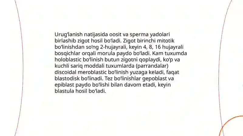 Hayvon va parrandalarning embrion taraqqiyoti 3