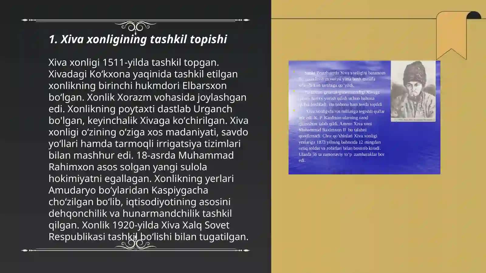 Xiva xonligining tashkil topishi 3