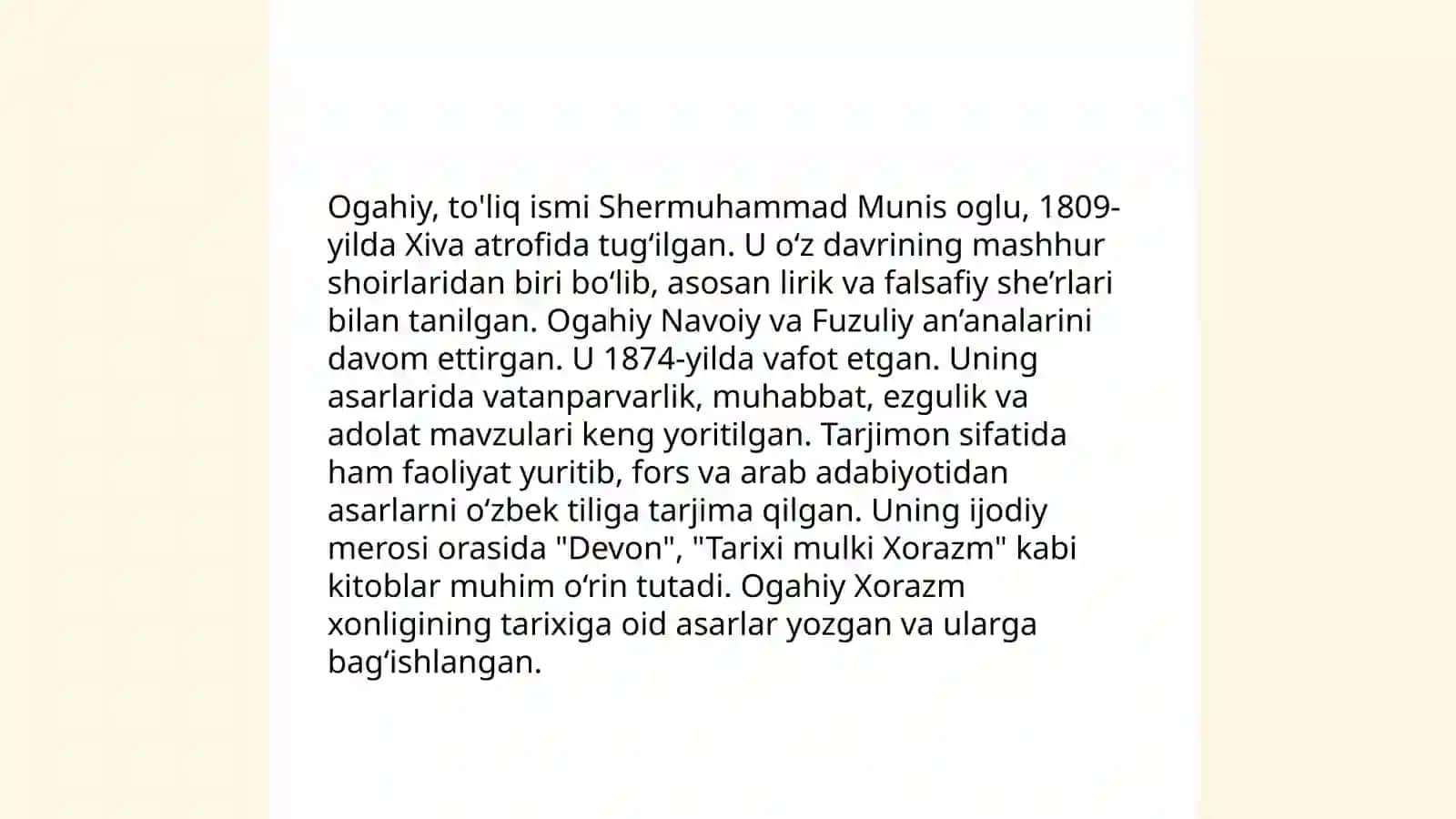 Ogahiy hayoti va ijodi 3