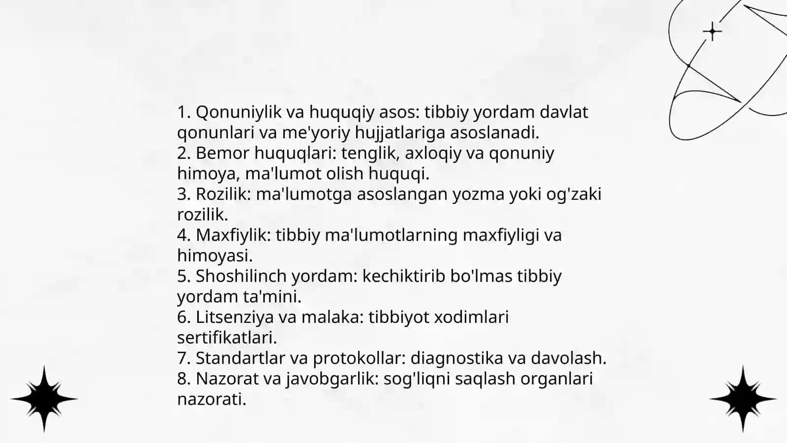 Tibbiyotga oid qonunlar 3