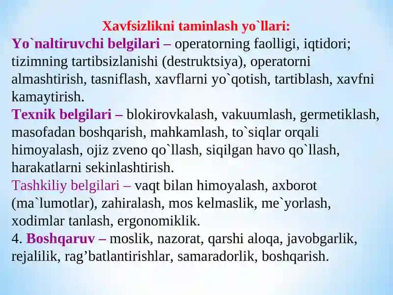 Faoliyat xavfsizligini tahlil qilish 3