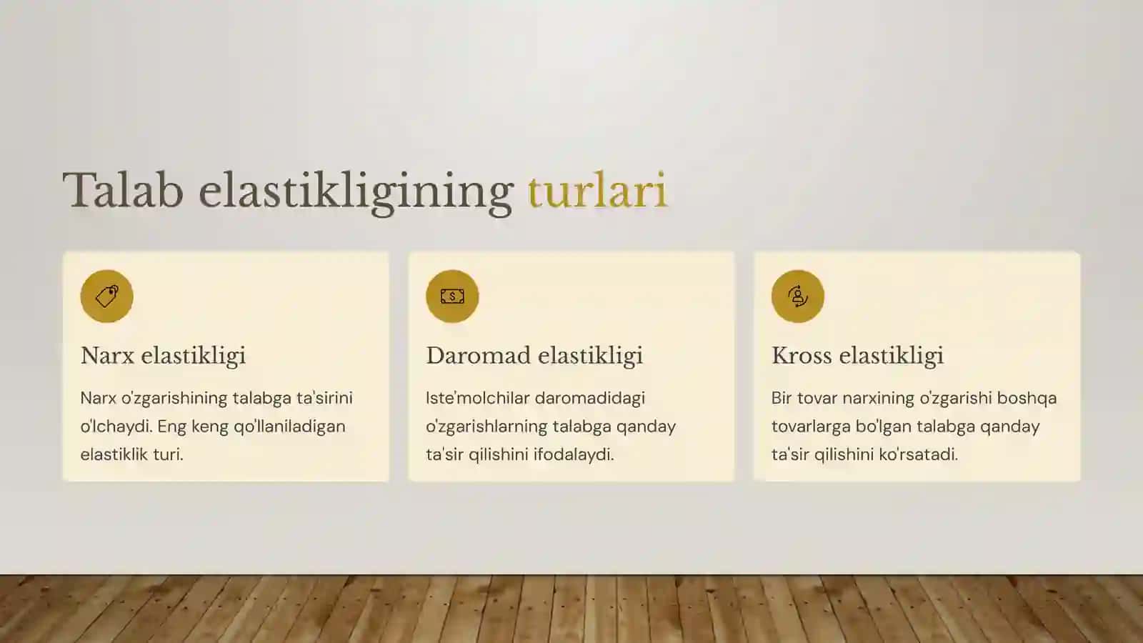 Talab funksiyasi uchun elastiklik koeffitsientini hisoblash 3