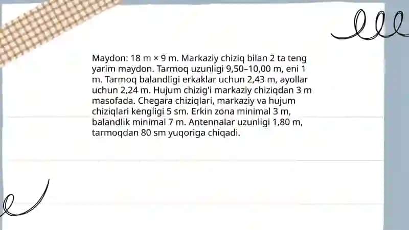 Voleybol sport oʻyini qoidalari 3