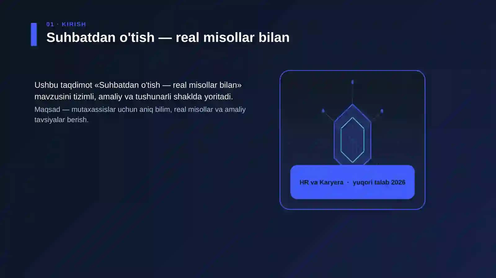 Suhbatdan o'tish — real misollar bilan 3