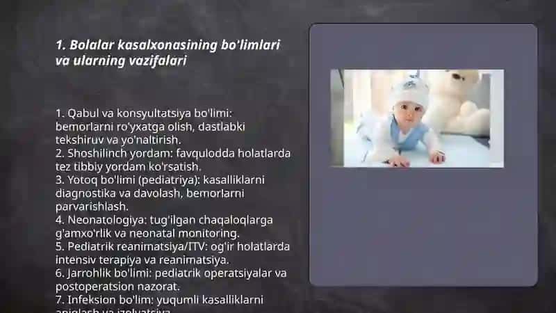 Bolalar kasalxonasining tuzilishi 3