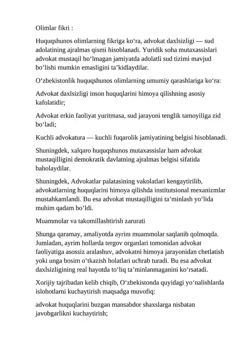 Advokatning daxlsizligi - huquqiy davlat poydevori 3