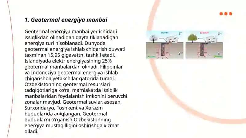 Geotermal elektr stansiyalari xaqida tushunchalar 3