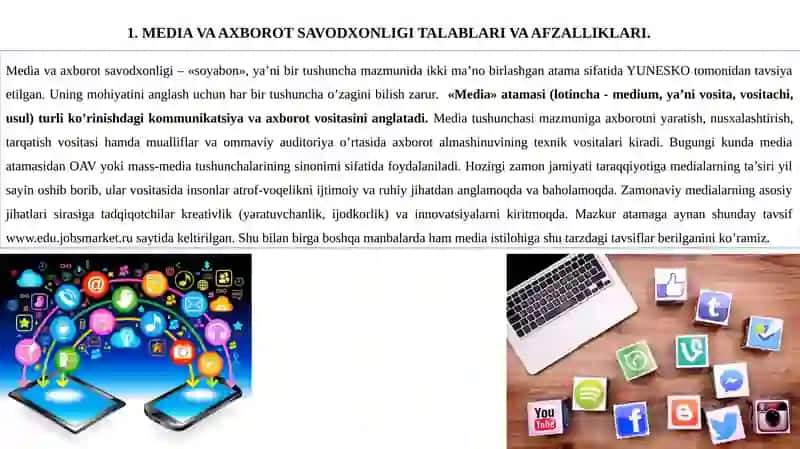 "Media Savodxonlik Va Axborot Madaniyati" 3