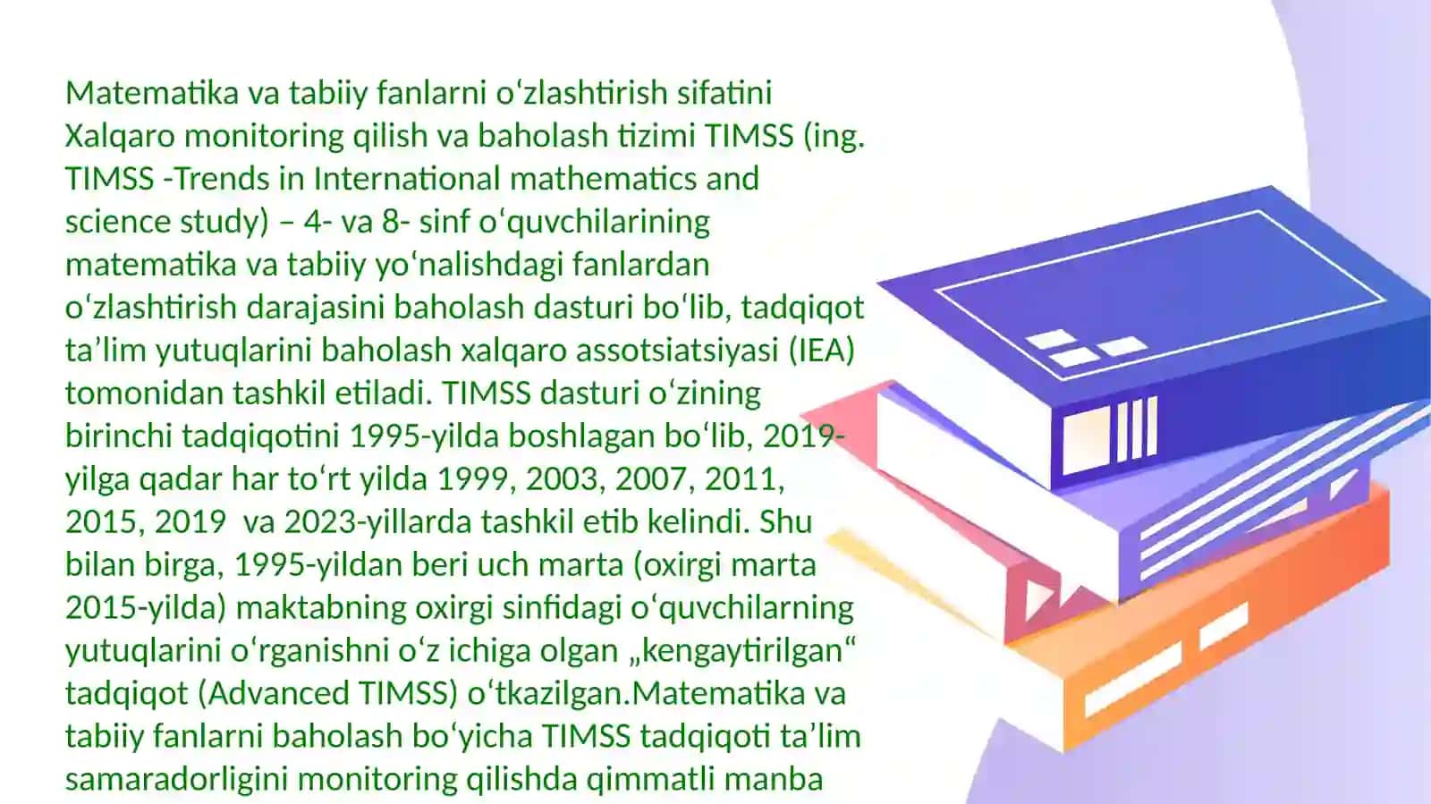 TIMSS xalqaro baholash dasturida matematik savodxonlikni baholash 3