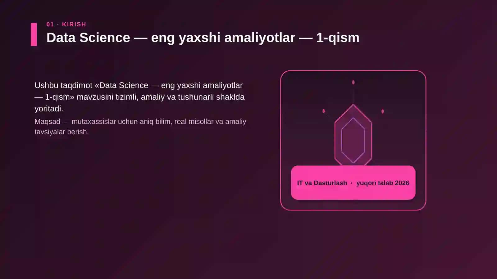 Data Science — eng yaxshi amaliyotlar — 1-qism 3