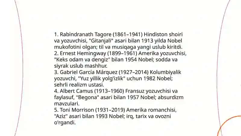 Nobel mukofotini olgan adiblar 3