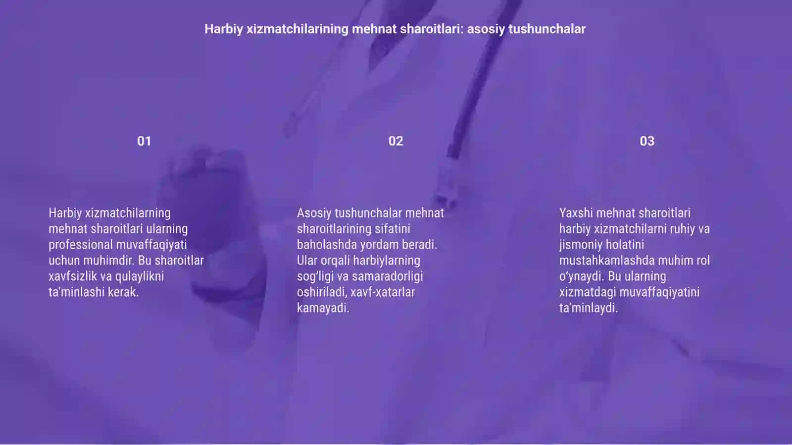 Harbiy xizmatchilarining mehnat sharoitlari 3