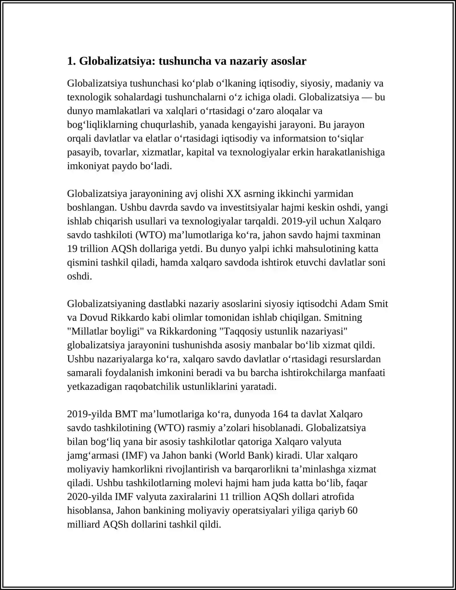 GLOBALLASHUV. GLOBALLASHUV HAQIDAGI KONSEPSIYALAR 3