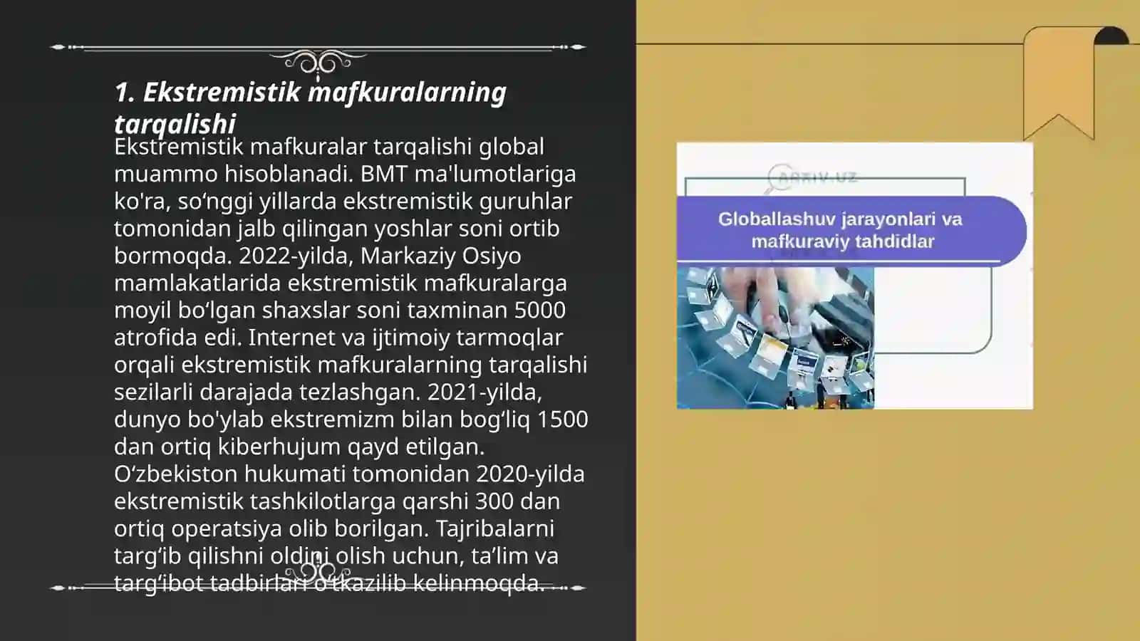 Ekstremistik mafkuralar tarqalishi 3