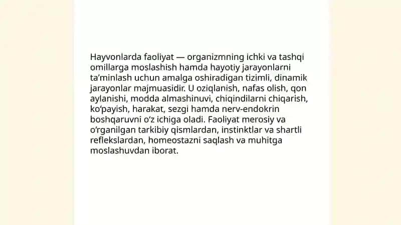 Hayvonlarda faoliyat tushincasi 3