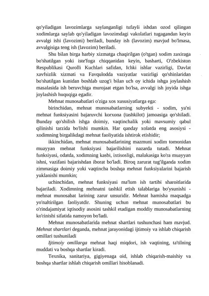 MEHNAT MUNOSABATLARI 3