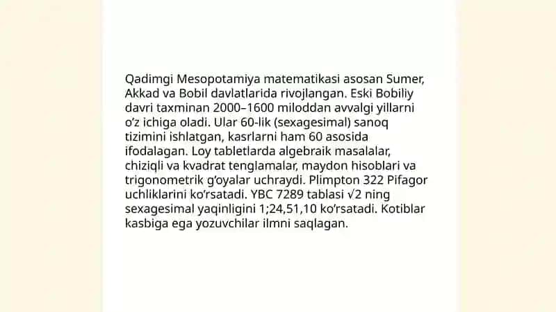 Matematikaning rivojlanish davrlari 3