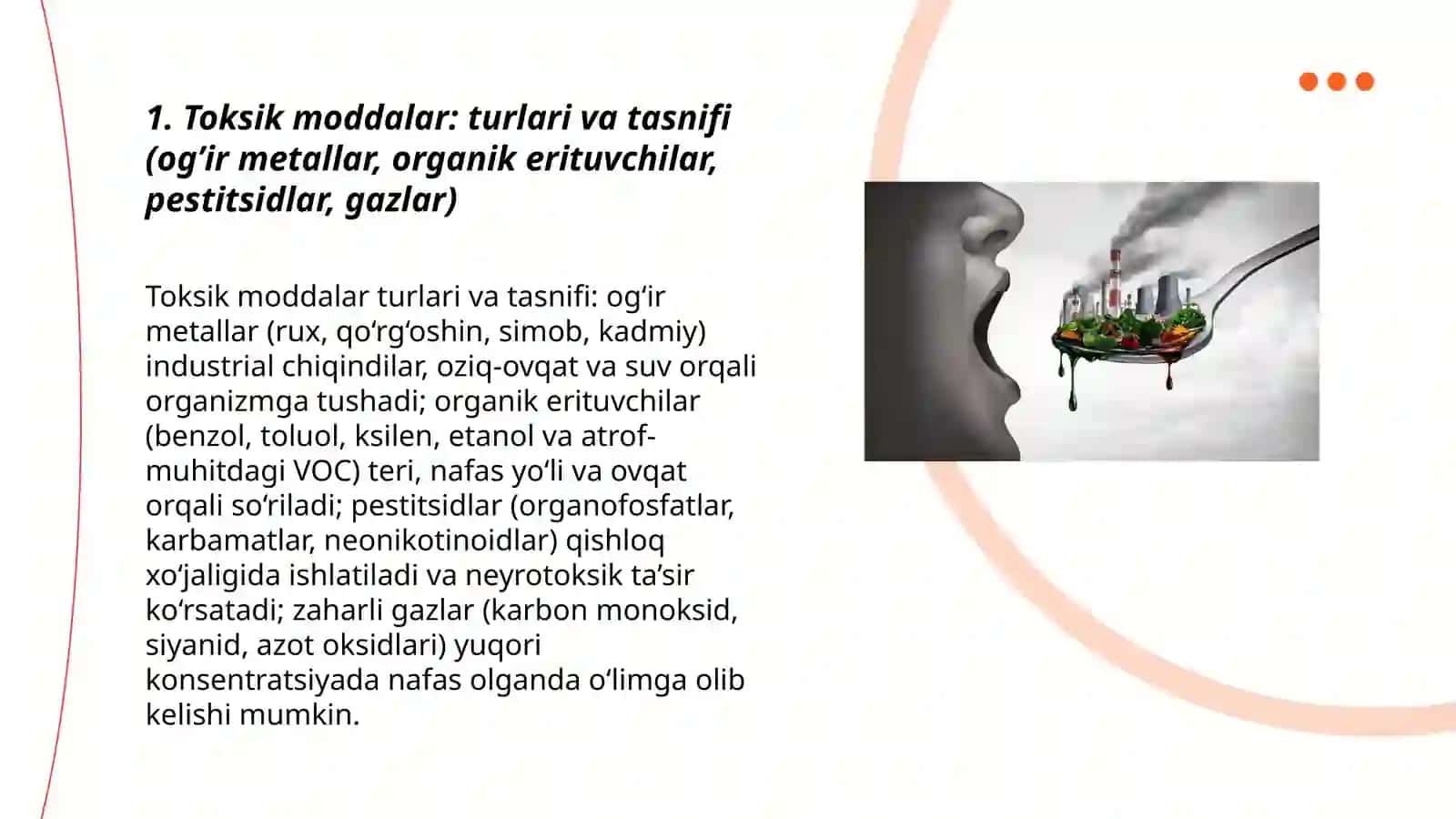 Toksik moddalarni inson organizimiga tasir xafi 3