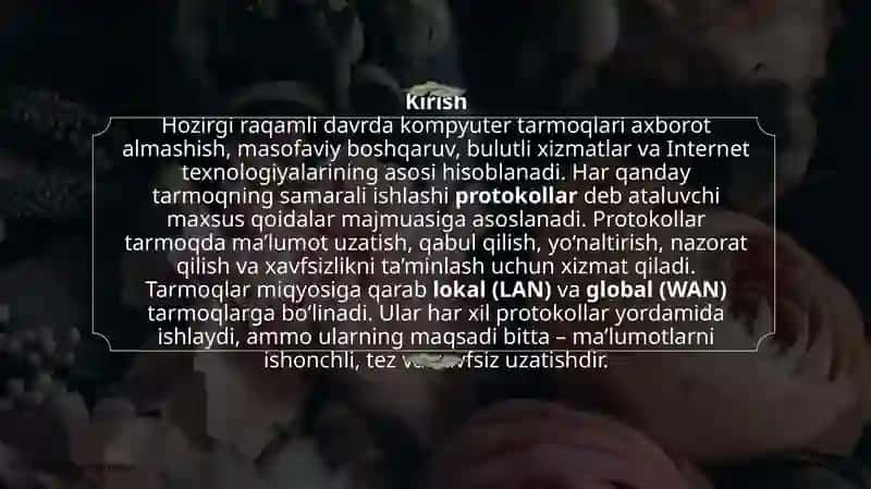 Lokal va global tarmoq protokollari va ularning xususiyatlari 3
