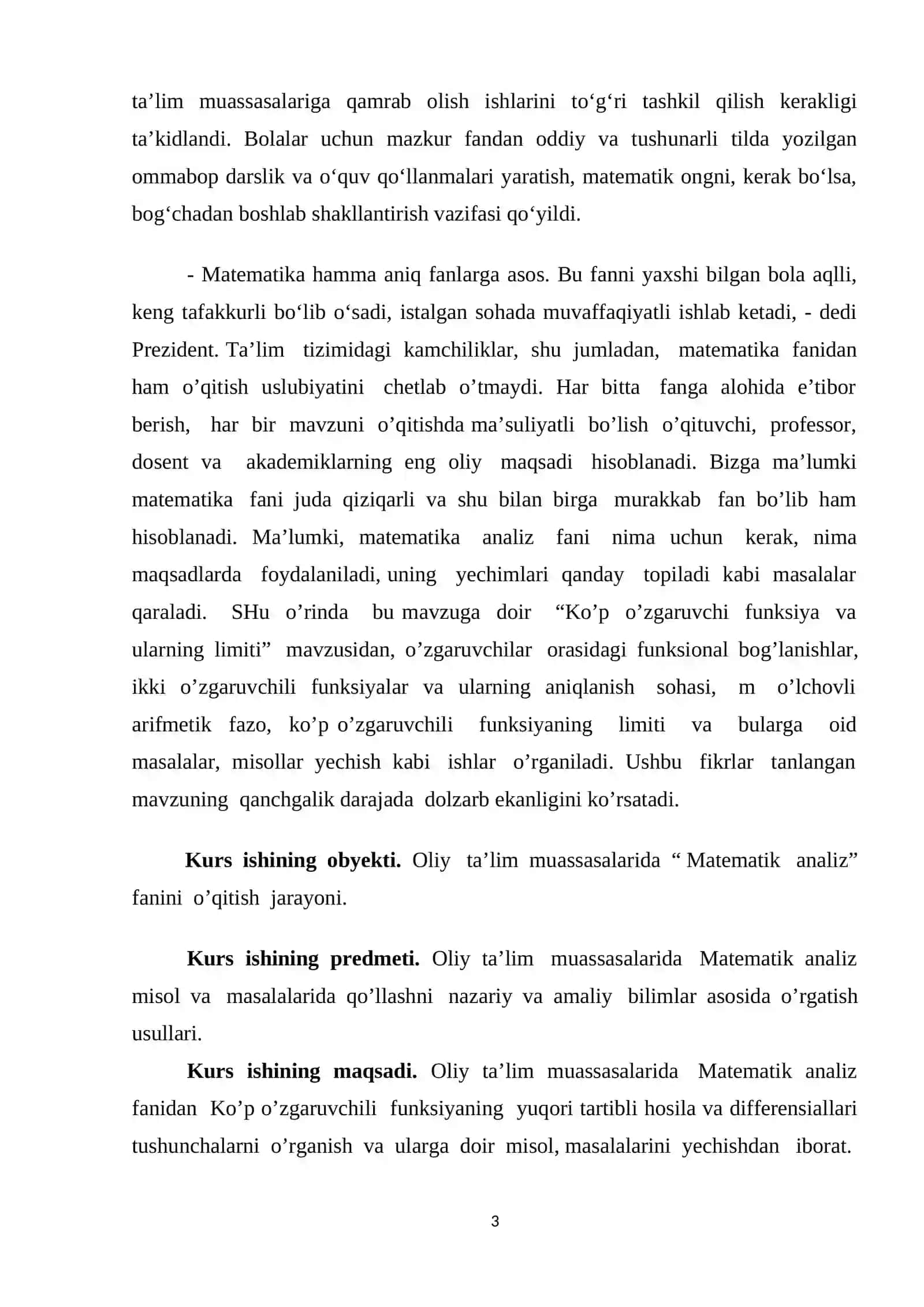 Ko’p o’zgaruvchili funksiyaning yuqori tartibli hosila va differensiallari.. 3