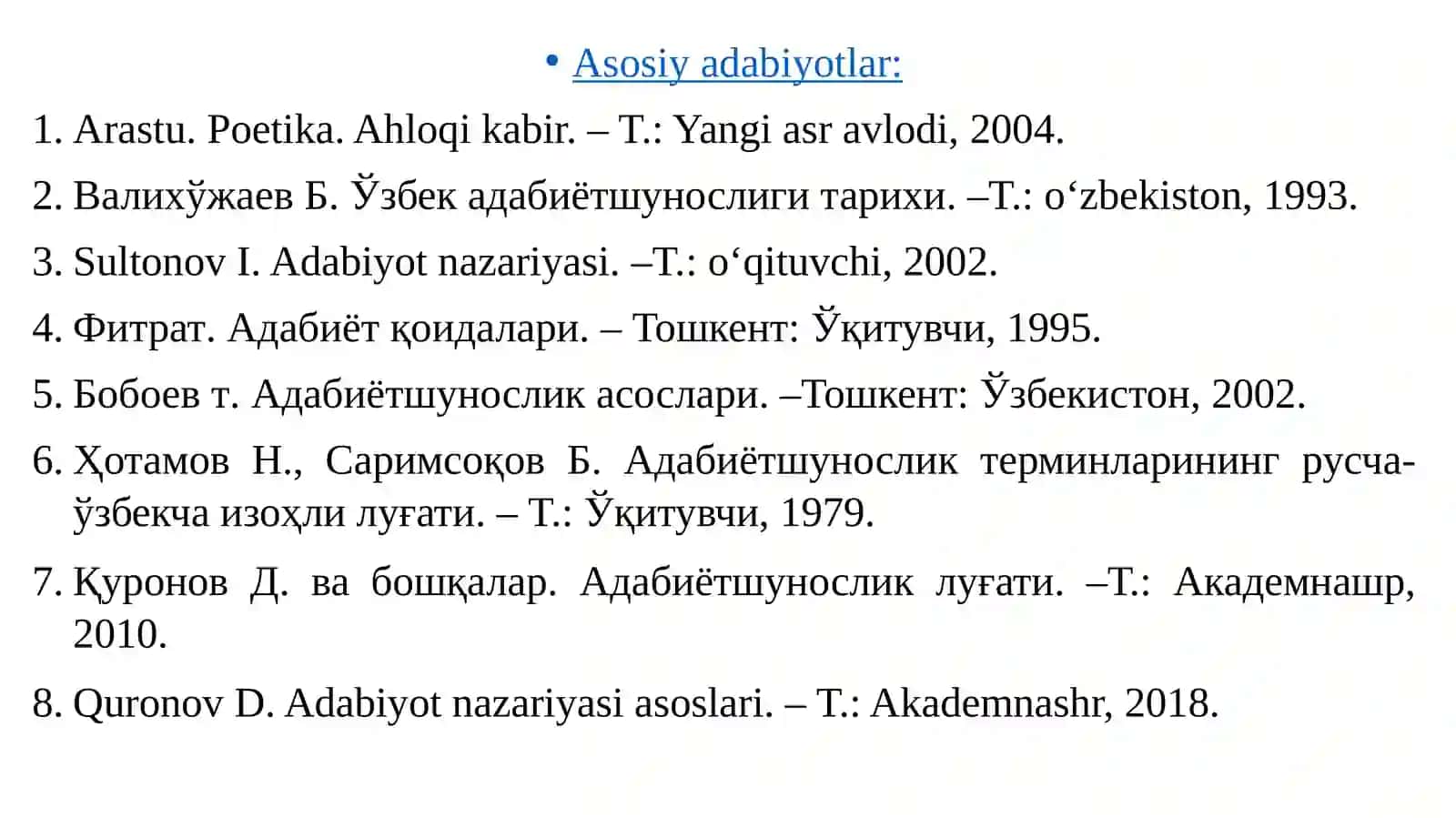Adabiyotshunoslik–adabiyot haqidagi fan 3