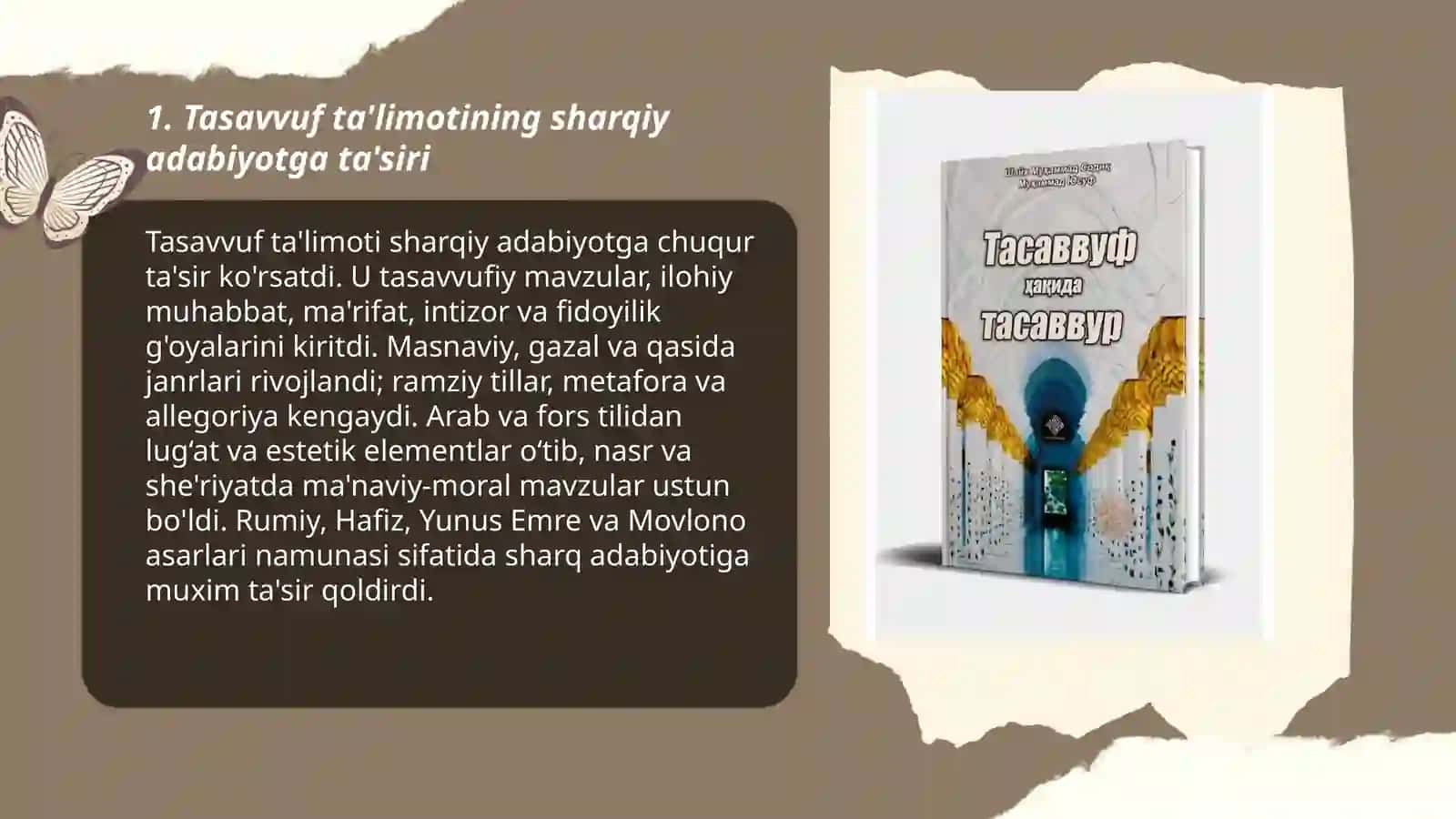 Tasavvuf ta'limotining sharqiy adabiyotga ta'siri 3