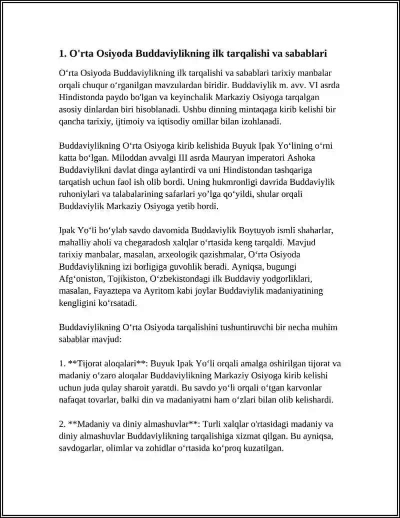 O'rta Osiyoda Buddaviylikning Yoyilishi 3
