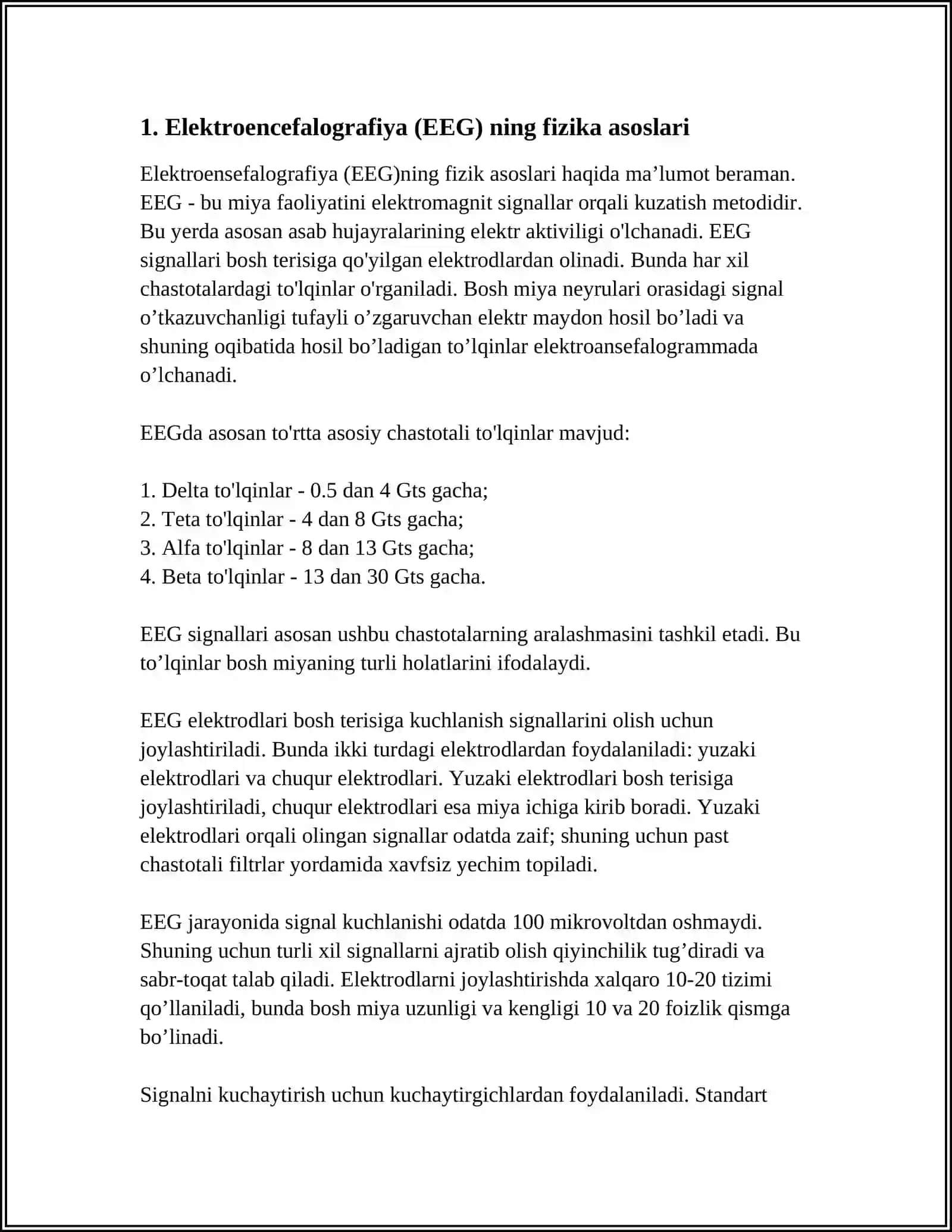 ELEKROGRAFIYA USULLARINI FIZIK ASOSLARI EEG EMG 3