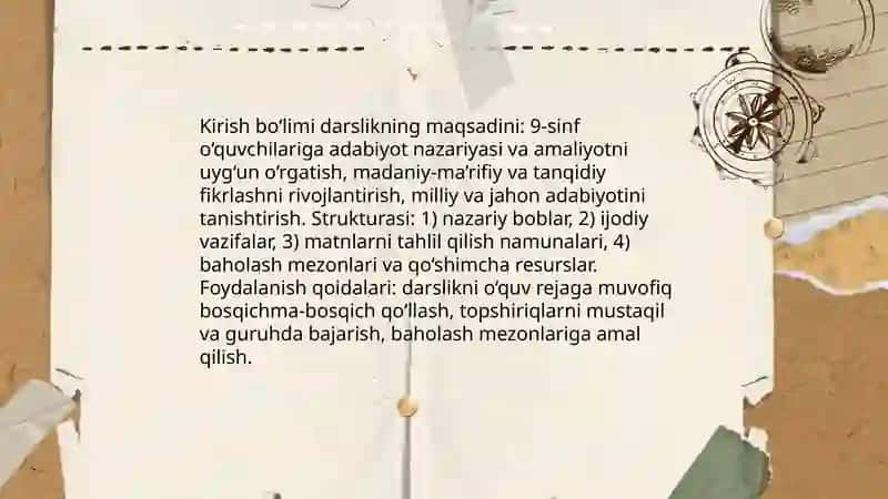 Adabiyot fanidan 9-sinf darsligi 3