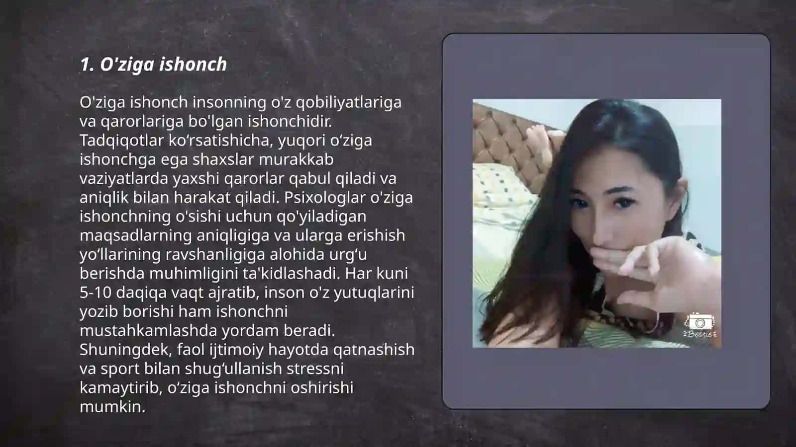 O'ziga ishonch 3