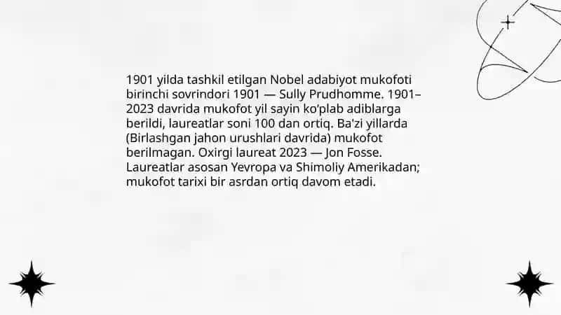 Nobel mukofotini olgan adiblar 3