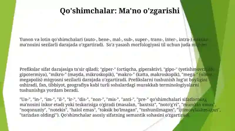 Prefikslar va so'z yasash morfologiyasi 3