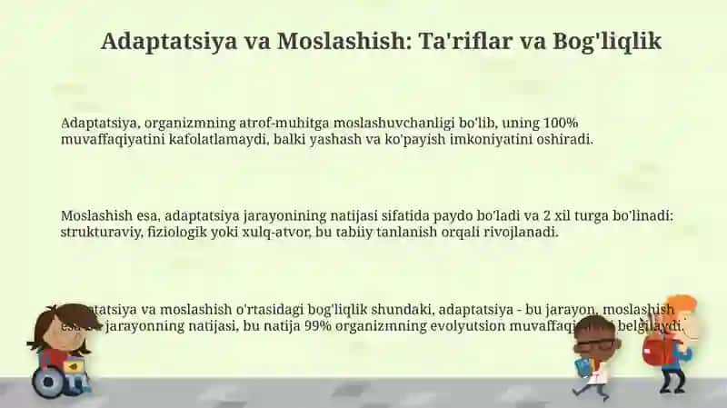 Adaptatsiya va Moslashish 3