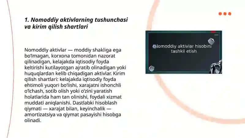 Nomoddiy aktivlar kirim qilish hisobi 3