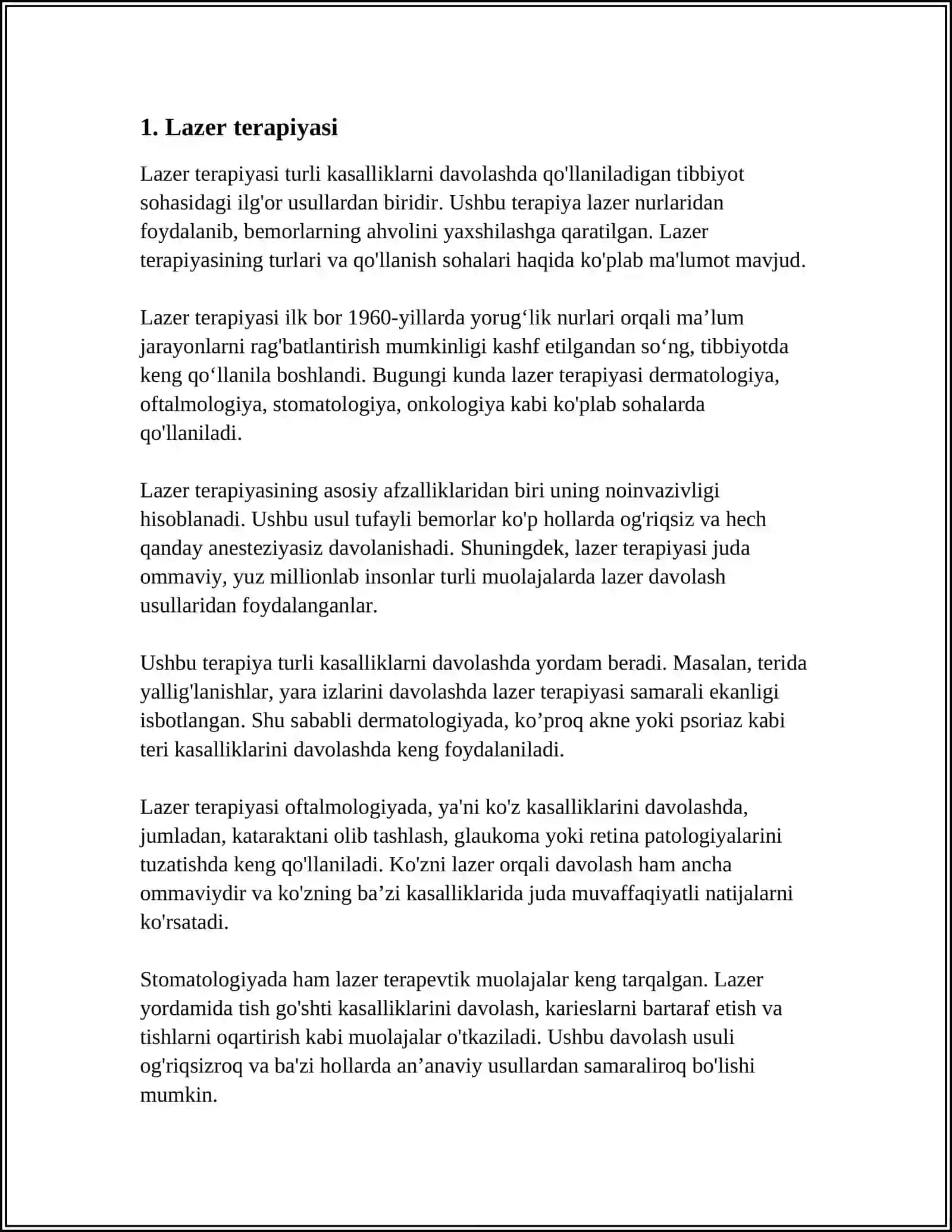LAZERNING TIBBIYOTDA QOʻLLANILISHI 3