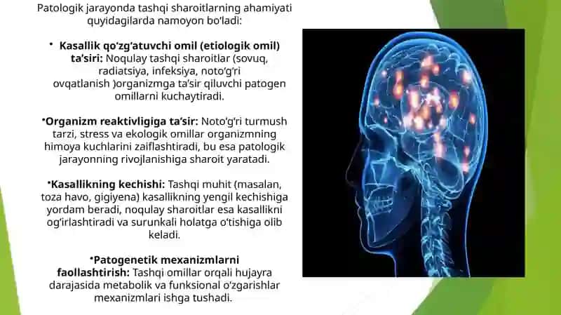 Patologik jarayonlarrivojlanishi va ta'shisharoitlarning ahamiyati 3