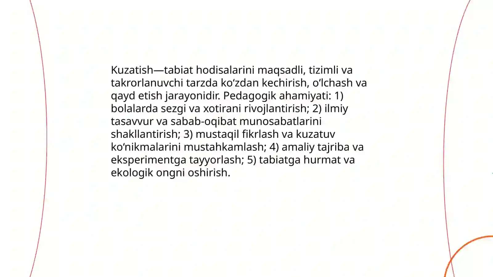 Kuzatish tabiat bilan tanishtirishning asosiy uslubi 3