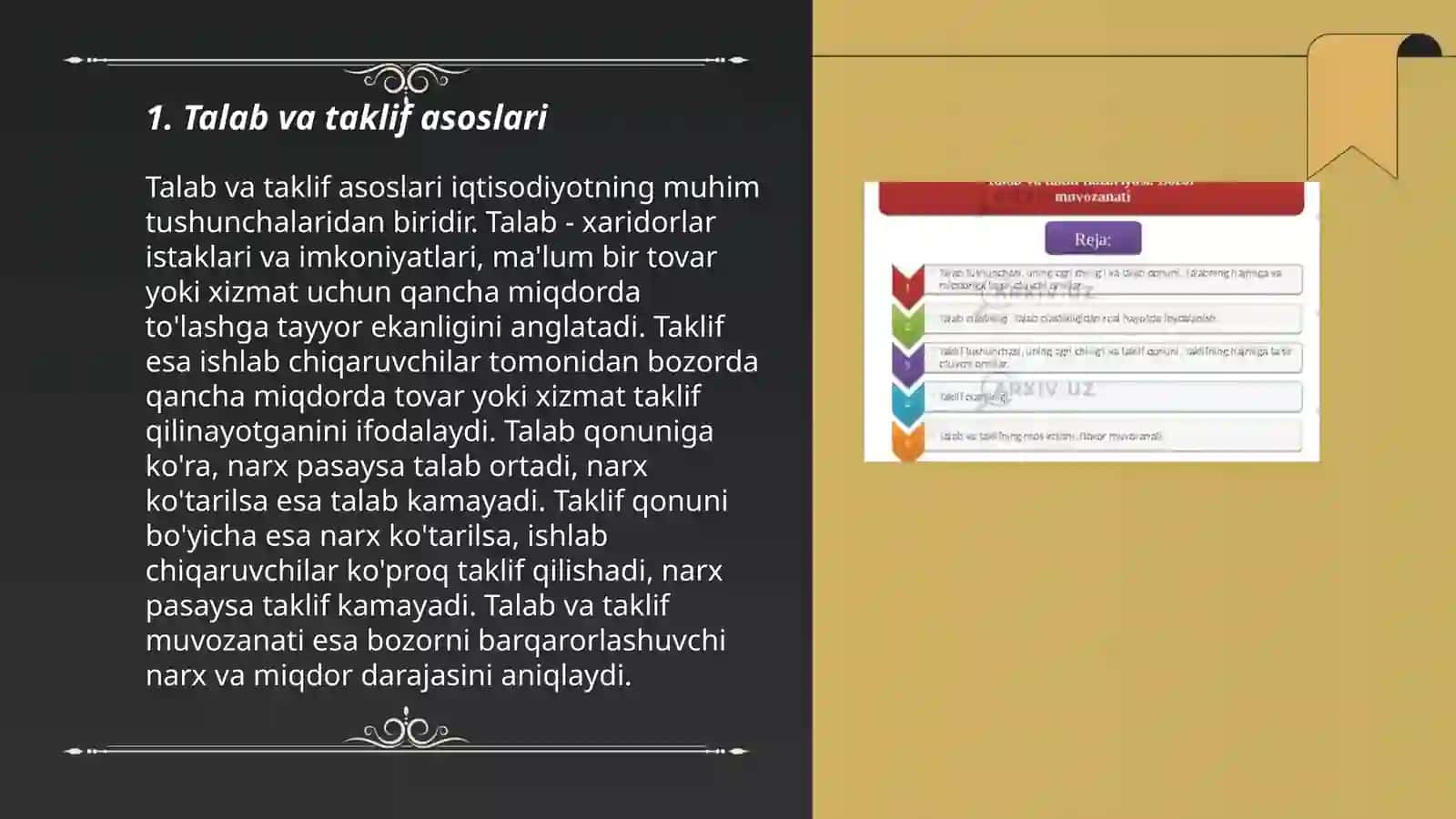 Talab va taklif egri chiziqlari 3