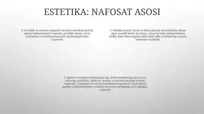 Nafosat Falsafasi Estetika 3