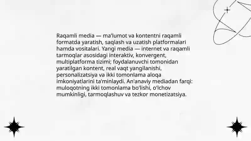 Raqamli media yangi media sifatida 3