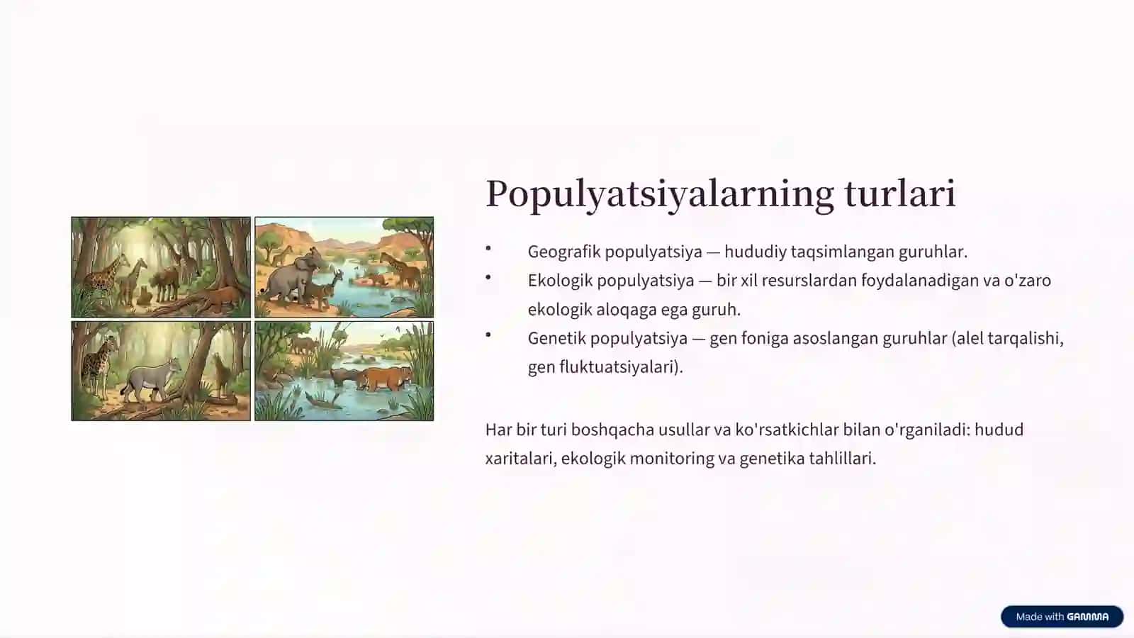 Populyatsiyalarning umumiy tasnifi va asosiy xususiyatlari 3