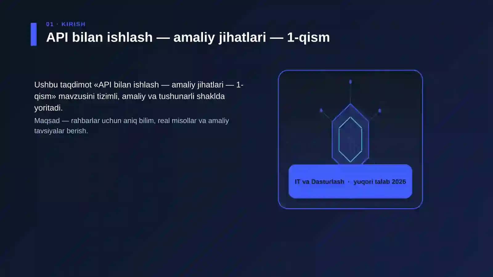 API bilan ishlash — amaliy jihatlari — 1-qism 3